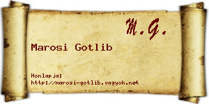 Marosi Gotlib névjegykártya